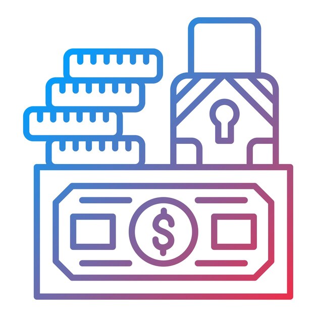 Imagen vectorial de icono seguro y seguro Se puede usar para servicios de dinero en línea