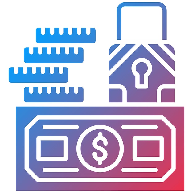 Imagen vectorial de icono seguro y seguro Se puede usar para servicios de dinero en línea