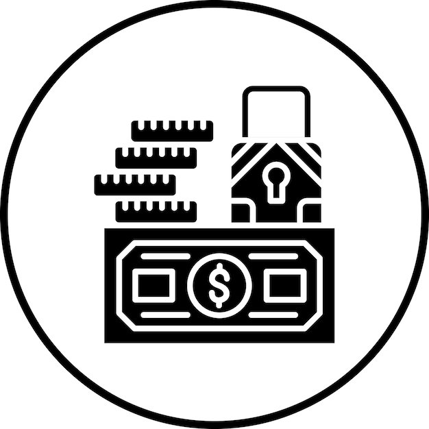 Imagen vectorial de icono seguro y seguro Se puede usar para servicios de dinero en línea