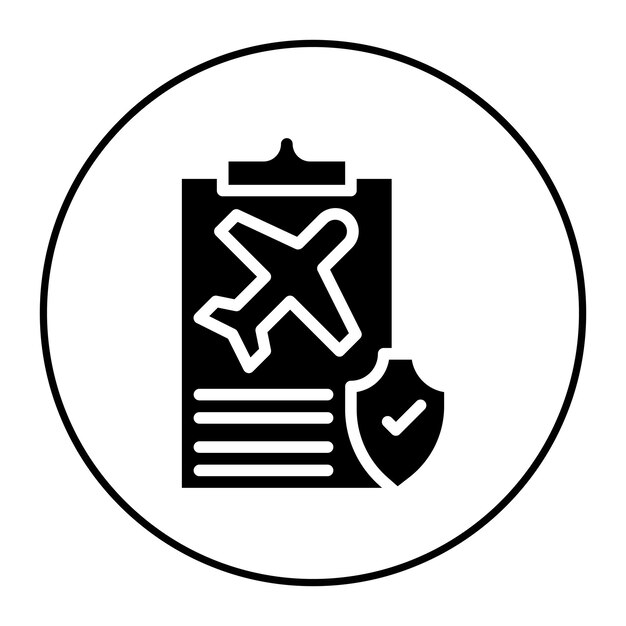 Imagen vectorial del icono de seguro de viaje Se puede usar para Aventura