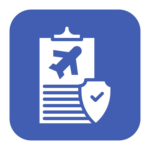 Imagen vectorial del icono de seguro de viaje Se puede utilizar para la estación de esquí