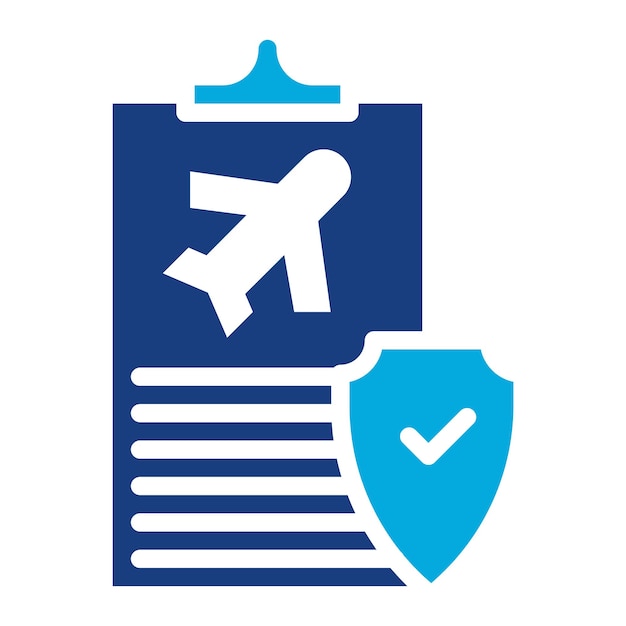 Imagen vectorial del icono de seguro de viaje Se puede utilizar para la estación de esquí