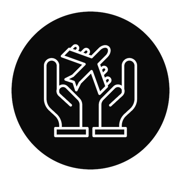 Imagen vectorial del icono de seguro de viaje Se puede utilizar para la planificación de vacaciones