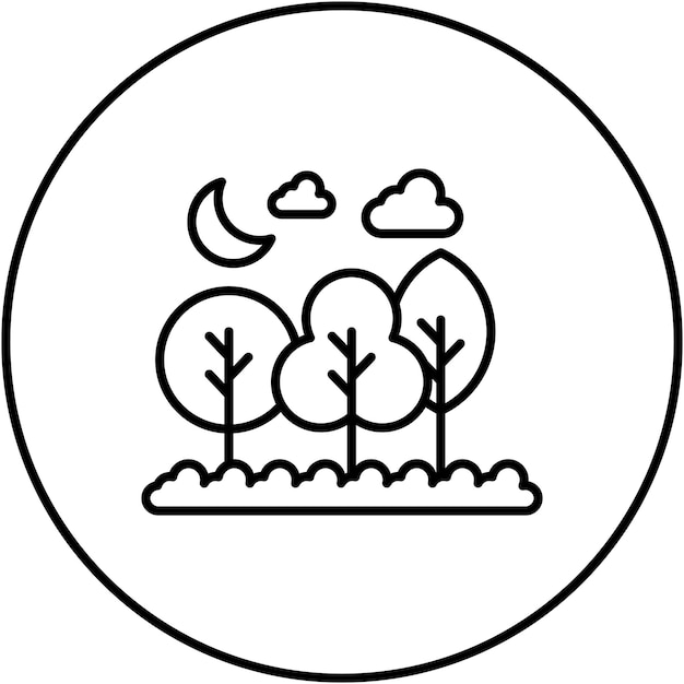 Imagen vectorial del icono de la selva puede usarse para In The Wild