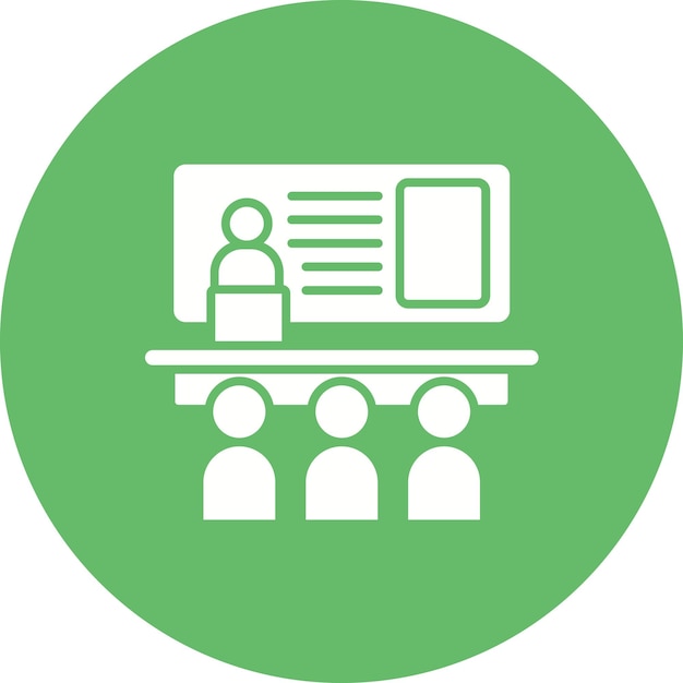 Imagen vectorial del icono del seminario Se puede utilizar para la gestión empresarial