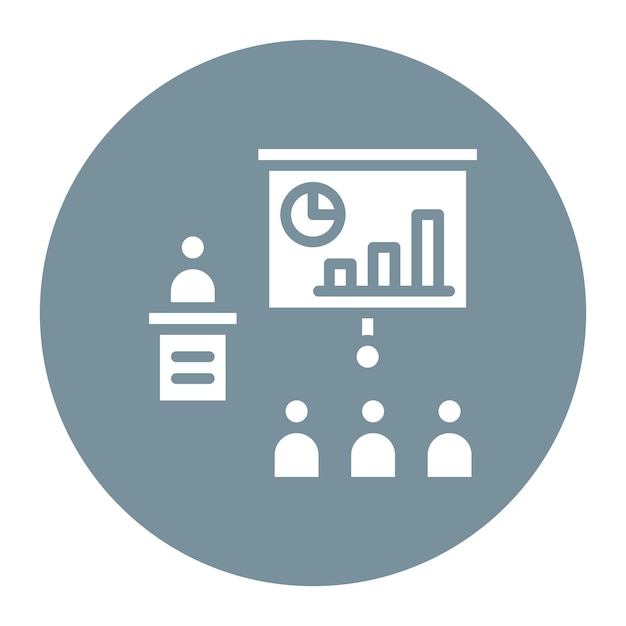Imagen vectorial del icono del seminario Se puede utilizar para la gestión de productos