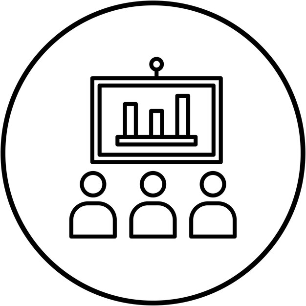 Imagen vectorial del icono del seminario Se puede utilizar para los servicios hoteleros