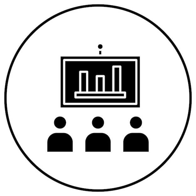 Imagen vectorial del icono del seminario Se puede utilizar para los servicios hoteleros