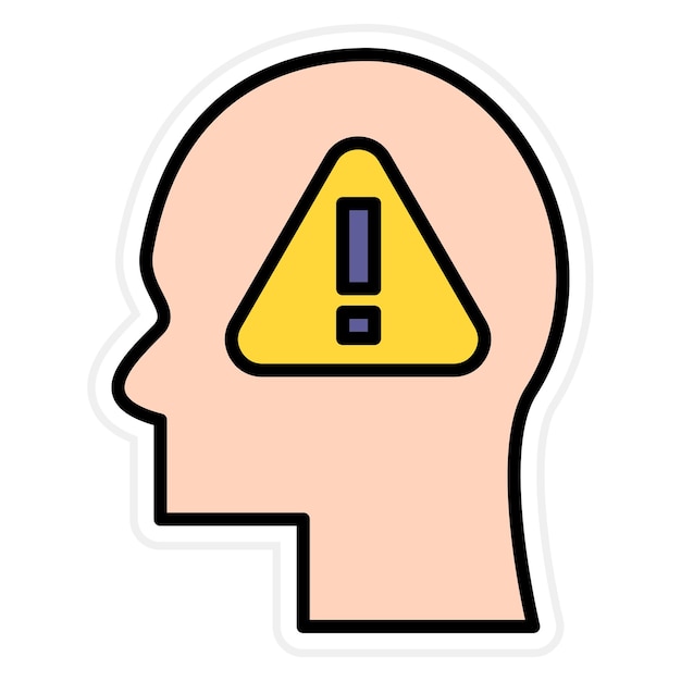 Imagen vectorial del icono de señal de advertencia Se puede utilizar para la salud mental