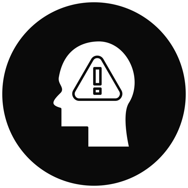 Imagen vectorial del icono de señal de advertencia Se puede utilizar para la salud mental