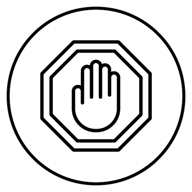 Imagen vectorial del icono de la señal de parada Se puede utilizar para la escuela de conducción