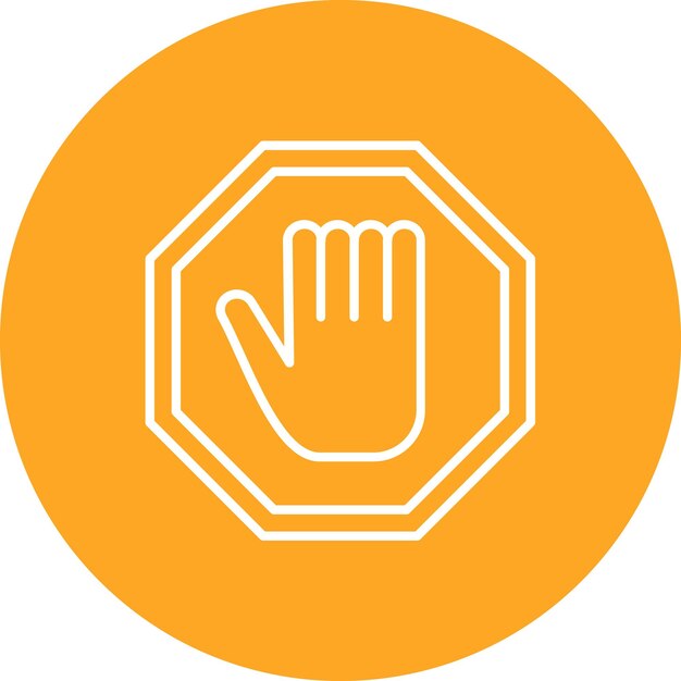 Imagen vectorial del icono de señal de parada Se puede utilizar para protección y seguridad