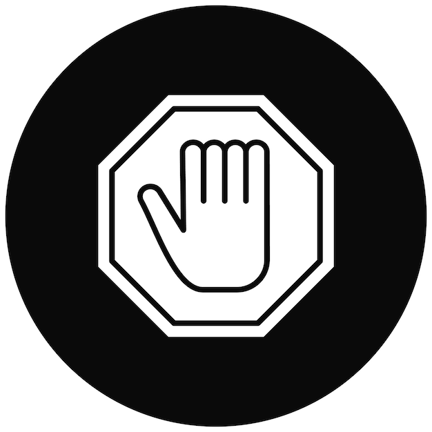 Imagen vectorial del icono de señal de parada Se puede utilizar para protección y seguridad