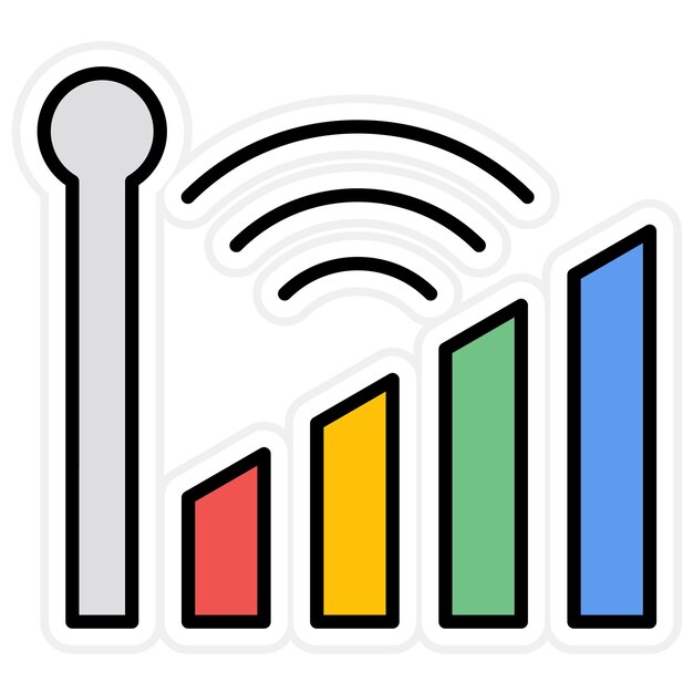 Imagen vectorial de icono de señal Se puede utilizar para Comunicación y Medios
