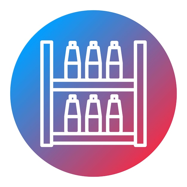 Imagen vectorial del icono de señalización de estantería Se puede utilizar para la comercialización