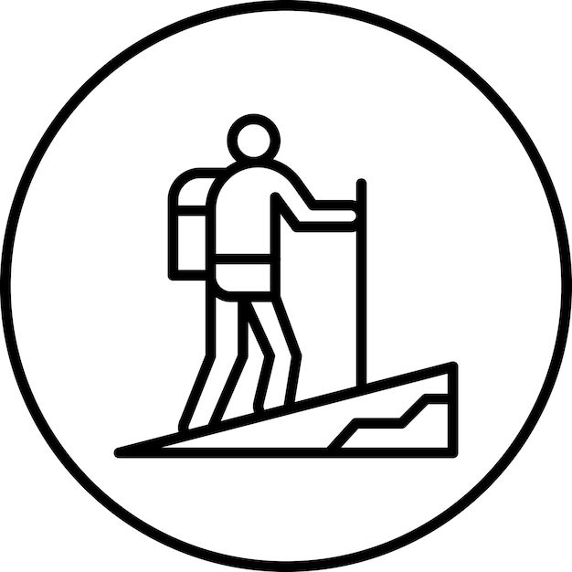 Vector imagen vectorial del icono de senderismo de la persona se puede utilizar para el trekking