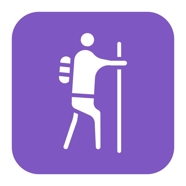 Imagen vectorial de icono de senderismo Se puede usar para Aventura