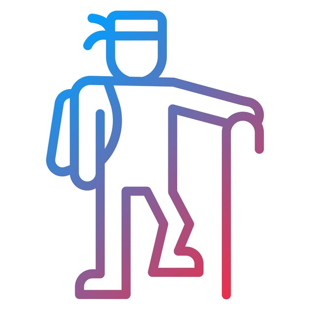 La imagen vectorial del icono de senderismo se puede utilizar para la jubilación