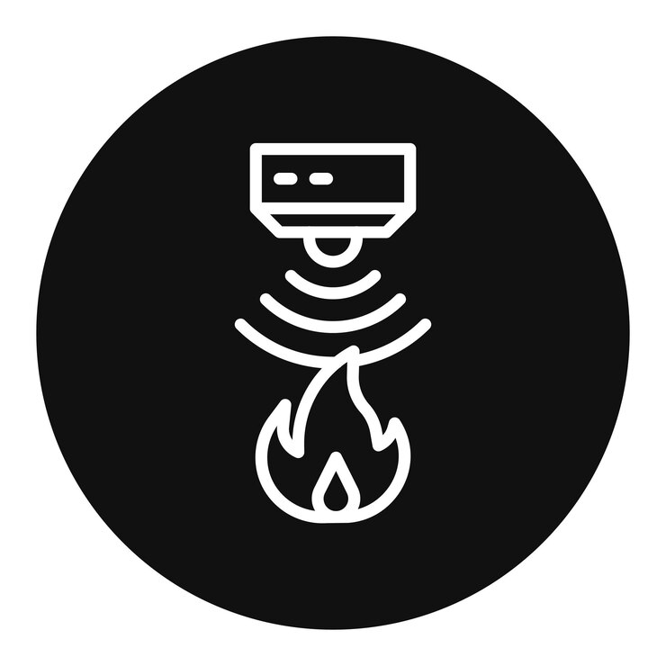 Vector imagen vectorial del icono del sensor de llama se puede utilizar para los sensores