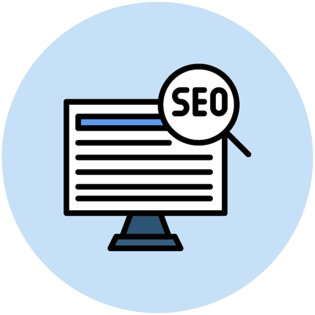 Imagen vectorial de icono SEO Se puede usar para el video blog