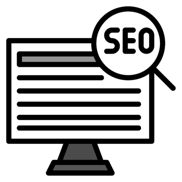 Imagen vectorial de icono SEO Se puede usar para el video blog