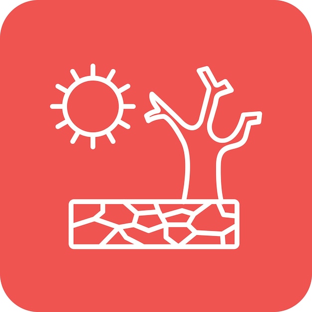 Imagen vectorial del icono de la sequía Se puede utilizar para la contaminación