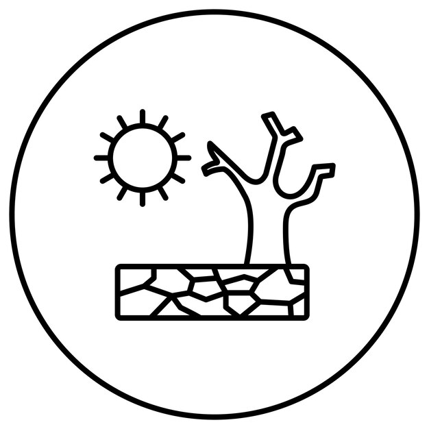 Imagen vectorial del icono de la sequía Se puede utilizar para la contaminación