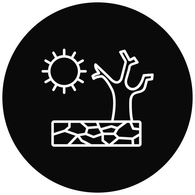 Imagen vectorial del icono de la sequía Se puede utilizar para la contaminación