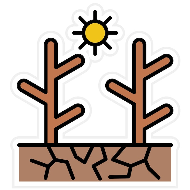 La imagen vectorial del icono de la sequía se puede utilizar para los desastres naturales