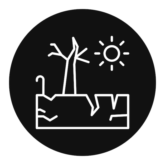 La imagen vectorial del icono de la sequía se puede utilizar para los desastres naturales