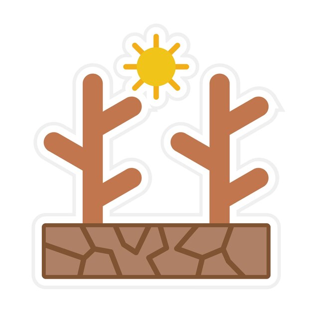 La imagen vectorial del icono de la sequía se puede utilizar para los desastres naturales