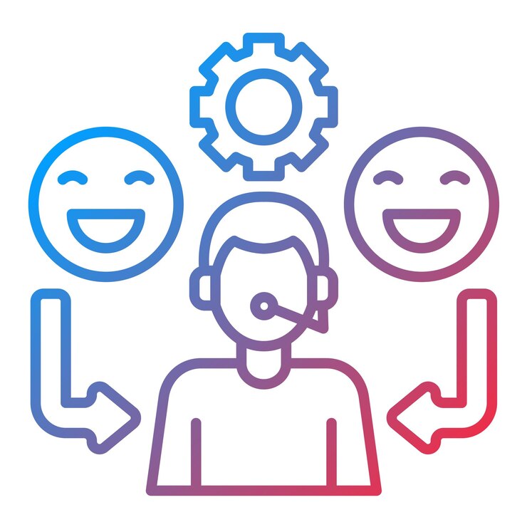 Vector imagen vectorial de icono de servicio al cliente amigable se puede utilizar para servicios de dinero en línea