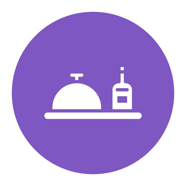 Imagen vectorial del icono del servicio de alimentos Se puede utilizar para el ferrocarril