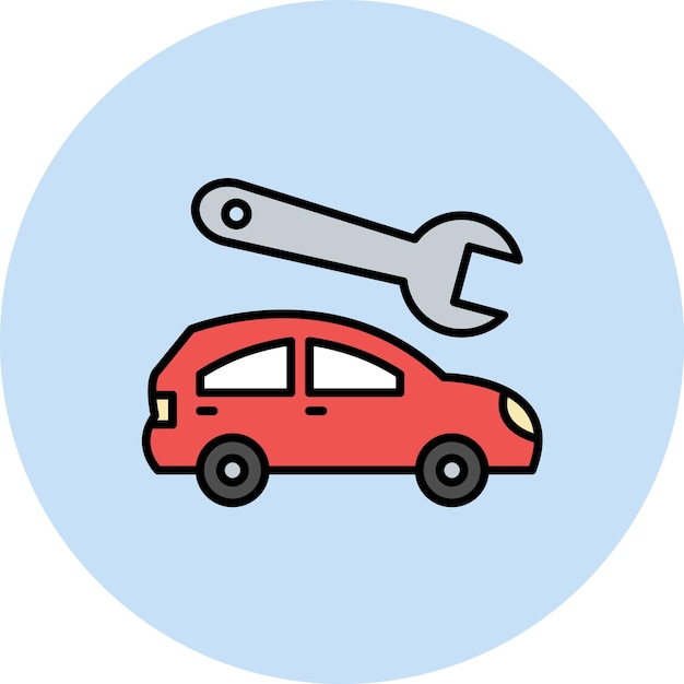 Imagen vectorial del icono del servicio de automóviles Se puede utilizar para los servicios de hoteles