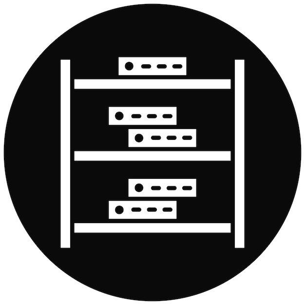 Imagen vectorial del icono del servidor Rack Se puede utilizar para el alojamiento web