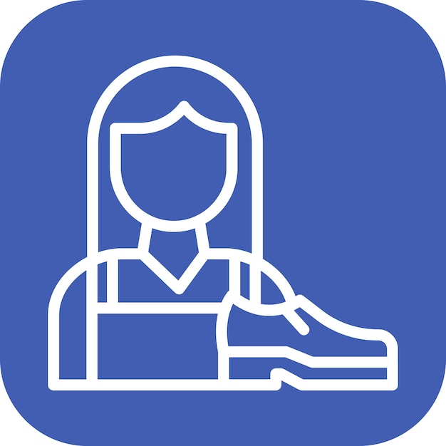 Imagen vectorial del icono de Shoe Maker Lady Se puede usar para Shoemaker