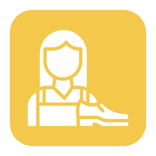 Imagen vectorial del icono de Shoe Maker Lady Se puede usar para Shoemaker