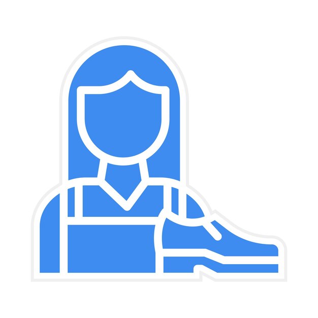 Imagen vectorial del icono de Shoe Maker Lady Se puede usar para Shoemaker