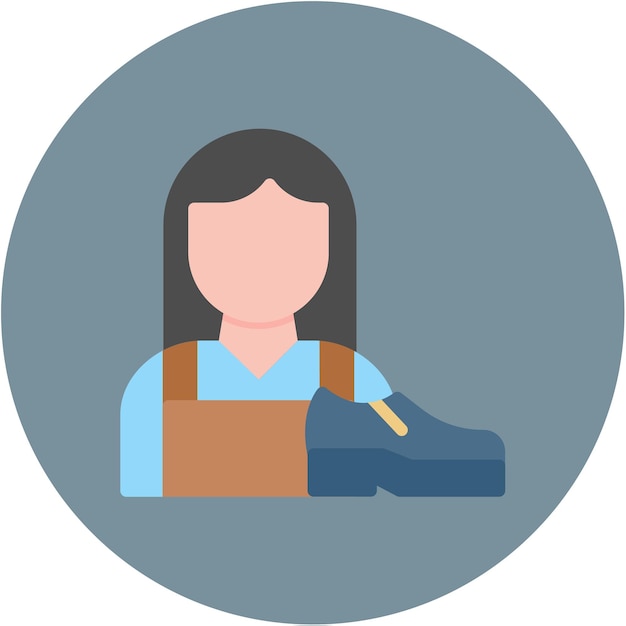 Imagen vectorial del icono de Shoe Maker Lady Se puede usar para Shoemaker