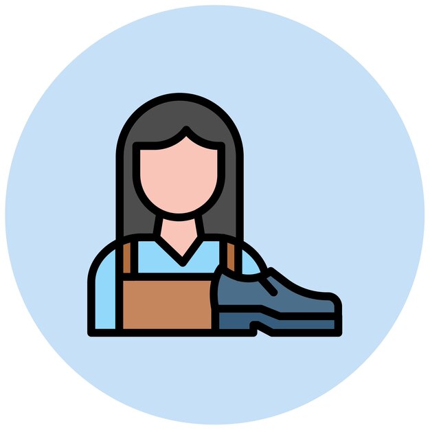 Imagen vectorial del icono de Shoe Maker Lady Se puede usar para Shoemaker