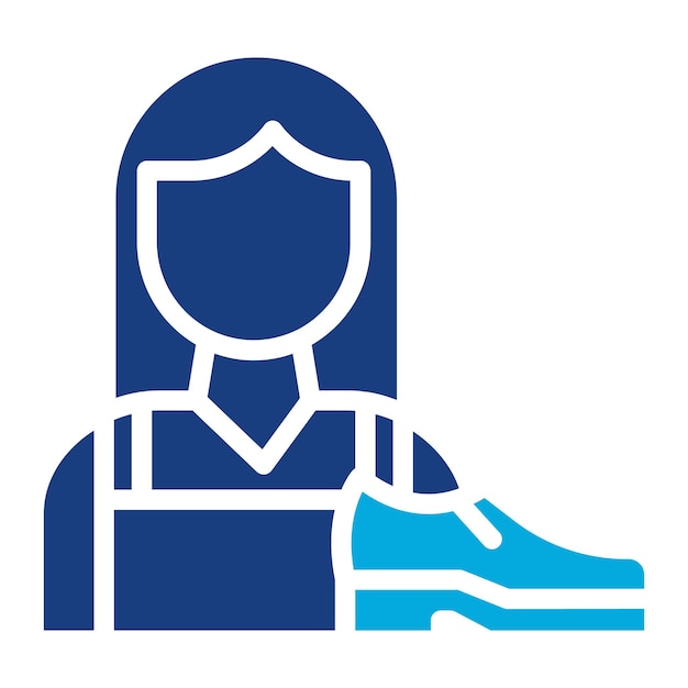 Imagen vectorial del icono de Shoe Maker Lady Se puede usar para Shoemaker