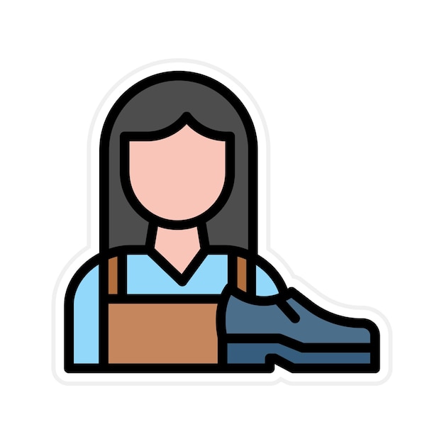Imagen vectorial del icono de Shoe Maker Lady Se puede usar para Shoemaker