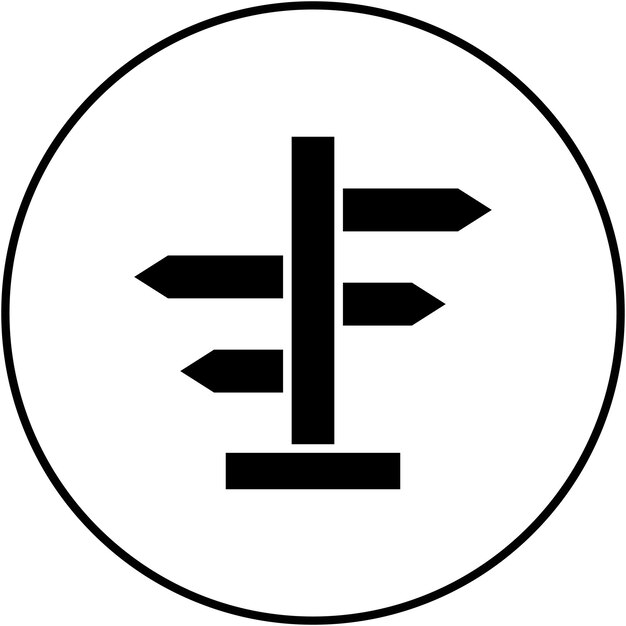 Imagen vectorial del icono del signo de dirección Se puede utilizar para la biblioteca