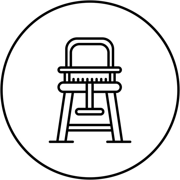 Imagen vectorial del icono de la silla alta Se puede usar para el bebé