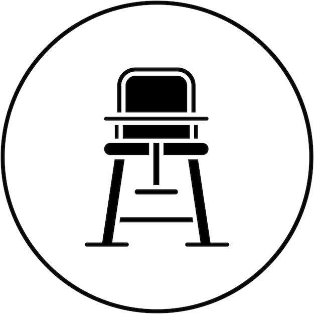 Imagen vectorial del icono de la silla alta Se puede usar para el bebé