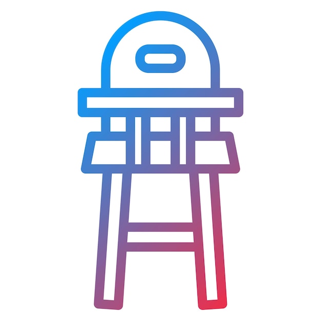 Imagen vectorial de icono de silla alta Se puede usar para criar niños