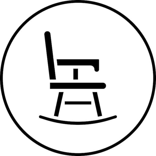 Imagen vectorial del icono de la silla de balanceo Se puede usar para el hogar de ancianos
