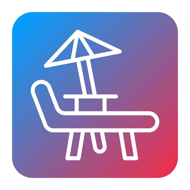 Imagen vectorial del icono de la silla de cubierta Se puede usar para Cruiser