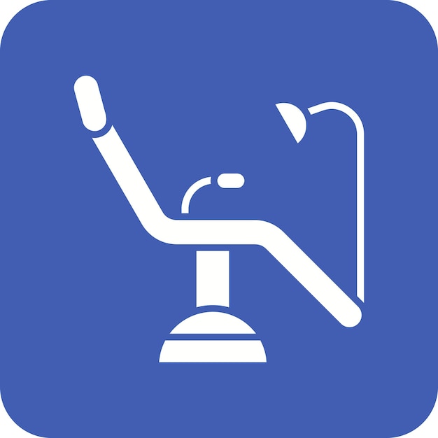 Imagen vectorial del icono de la silla dental Se puede utilizar para el cuidado dental
