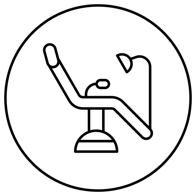 Imagen vectorial del icono de la silla dental Se puede utilizar para el cuidado dental
